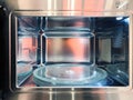 Interior of an empty modern microwave oven Royalty Free Stock Photo