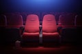 Interior of empty movie theater with red seats Royalty Free Stock Photo