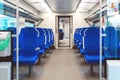 Interior of an empty passenger car commuter train Royalty Free Stock Photo