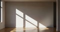 Empty Room Interior with Sunlight Casting Geometric Shadows on Wall and Floor space Royalty Free Stock Photo
