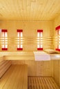 Interior of empty sauna