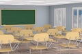 Interior empty school classroom. 3d illustration. Back to school Royalty Free Stock Photo