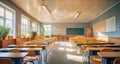 Interior of an Empty School Classroom Royalty Free Stock Photo