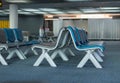 Interior empty seats of departure lounge at the airport,Waiting area with chair Royalty Free Stock Photo