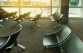 Interior empty seats of departure lounge at the airport,Waiting area with chairs Royalty Free Stock Photo