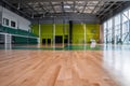 interior of an empty sports hall without anyone before playing. Royalty Free Stock Photo