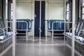 Interior of an empty subway car