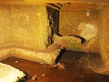 Interior of an Etruscan tomb at the Necropolis of Sovana Royalty Free Stock Photo