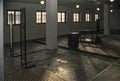 Interior exhibition room at Dachau concentration camp memorial with original floor structure windows and museum display Germany Royalty Free Stock Photo