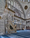 Interior facade of Nuruosmaniye Mosque located in Shemberlitash, Fatih, Istanbul, Turkey Royalty Free Stock Photo