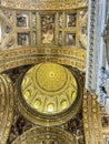 Interior of the famous Church of Gesu Nuovo (Italian: New Jesus), Jesuit Basilica. Naples, Italy