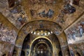 Interior of famous San Marco or St Mark`s Basilica, it is great old landmark of Venice. Beautiful wall mosaic Royalty Free Stock Photo