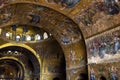 Interior of famous San Marco or St Mark`s Basilica, it is great old landmark of Venice. Beautiful wall mosaic Royalty Free Stock Photo