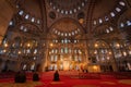 interior of Fatih mosque in Ramadan praying time