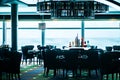 Interior of fine luxurious dining room in restaurant Royalty Free Stock Photo