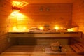 Interior of a Finnish sauna Royalty Free Stock Photo