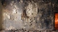 interior fire wall damage Royalty Free Stock Photo
