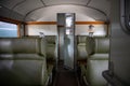 Interior of a first class carriage in a vintage Italian train Royalty Free Stock Photo