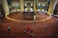 The interior floor space of the Selimiye Mosque camii at Edirne in northern Turkey. Royalty Free Stock Photo