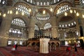 The interior floor space of the Selimiye Mosque camii at Edirne in northern Turkey. Royalty Free Stock Photo