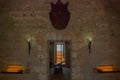 The interior of the fortress Museum. Fortification of Castillo de Jagua castle. Old fortress in Cuba. Cienfuegos.