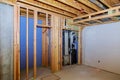 Interior frame of a new basement under construction Royalty Free Stock Photo