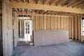 Interior Frame of a Suburban Home Under Construction Royalty Free Stock Photo