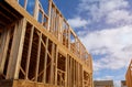 Interior framing beam of new house under construction home framing Royalty Free Stock Photo