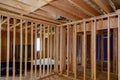 Interior framing beam of new house under construction home framing Royalty Free Stock Photo