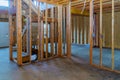 Interior framing beam of new house under construction home framing Royalty Free Stock Photo