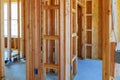 Interior framing of a new house under construction Royalty Free Stock Photo