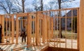 Interior framing of a new house under construction Royalty Free Stock Photo