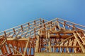 Interior framing of a new house under construction Royalty Free Stock Photo