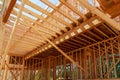 Interior framing of a new house under construction Royalty Free Stock Photo