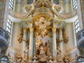 The interior of the `Frauenkirche` church of the city of Dresden