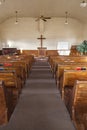 Aisle of old country church. Royalty Free Stock Photo