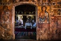 Interior Old Wooden church in Maramures Romania