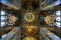 Interior with frescoes, icons of the Church of the Savior on Spilled Blood in St. Petersburg. Russia. August 23, 2020. Royalty Free Stock Photo