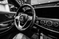 Interior of the full-size luxury car Mercedes-Benz S-Class S350d W222 Facelift.