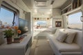 Interior furnishings of a mobile home. Generative AI
