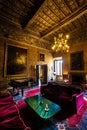 Interior furniture salon of a seventeenth-century castle Royalty Free Stock Photo