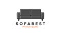 Interior furniture sofa minimalist logo vector icon design illustration Royalty Free Stock Photo