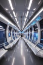 Interior of a Futuristic Modern above ground light rail system