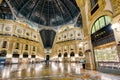 Interior of the Galleria Vittorio Emanuele II in Milan at night. This gallery is one of the world`s oldest malls and Milan Royalty Free Stock Photo