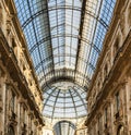 Interior of Galleria Vittorio Emanuele II shopping arcade, decorated in the Lombard Renaissance style