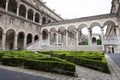 Interior garden of the Hospital Hotel-Dieu in Paris Royalty Free Stock Photo