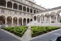 Interior garden of the Hospital Hotel-Dieu in Paris Royalty Free Stock Photo