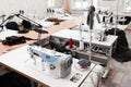 Interior of garment factory shop Royalty Free Stock Photo