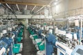 Interior of garment factory shop. Royalty Free Stock Photo