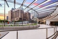 The interior of the Gateway Arch National Park in St. Louis, MO at sunset. Royalty Free Stock Photo